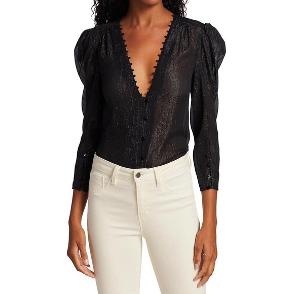 NWT |‎ L'AGENCE Kimberly Puffy Sleeve Blouse - Picture 1 of 9